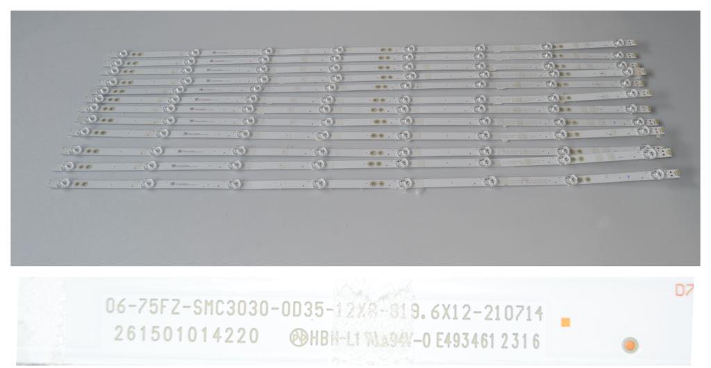 LB/75INC/HAIER LED BACKLAIHT ,06-75FZ-SMC3030-0D35-12X8-819.6X12-210714,261501014220,12x8 diod 820mm