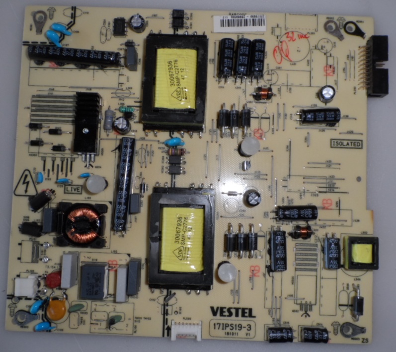 17IPS19-3/32INC/VES POWER BOARD ,17IPS19-3,181011 V1 for 32inc DISPLAY ,23078999,26969326,