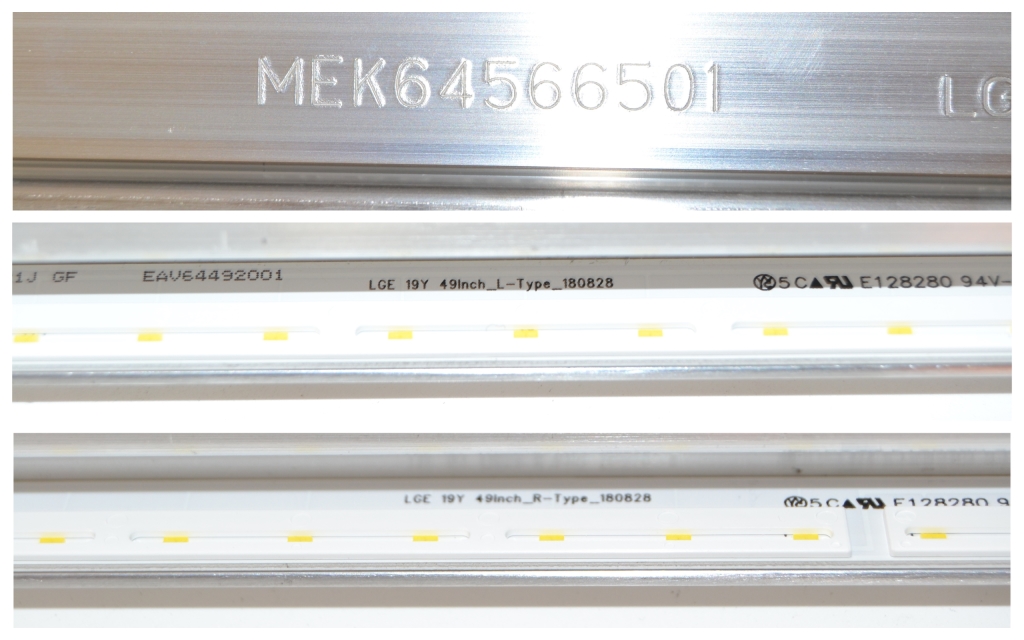 LB/49INC/LG/49SM8200 LED BACKLAIHT ,LGE 19Y 49inch_L-Type-180828,LGE 19Y 49inch_R-Type-180828,MEK 64566501,