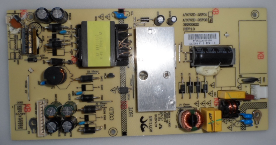 PB/AY072D/SUNNY POWER BOARD ,AY072D-2SF02,12AT059 V1.1 REV:1.0,