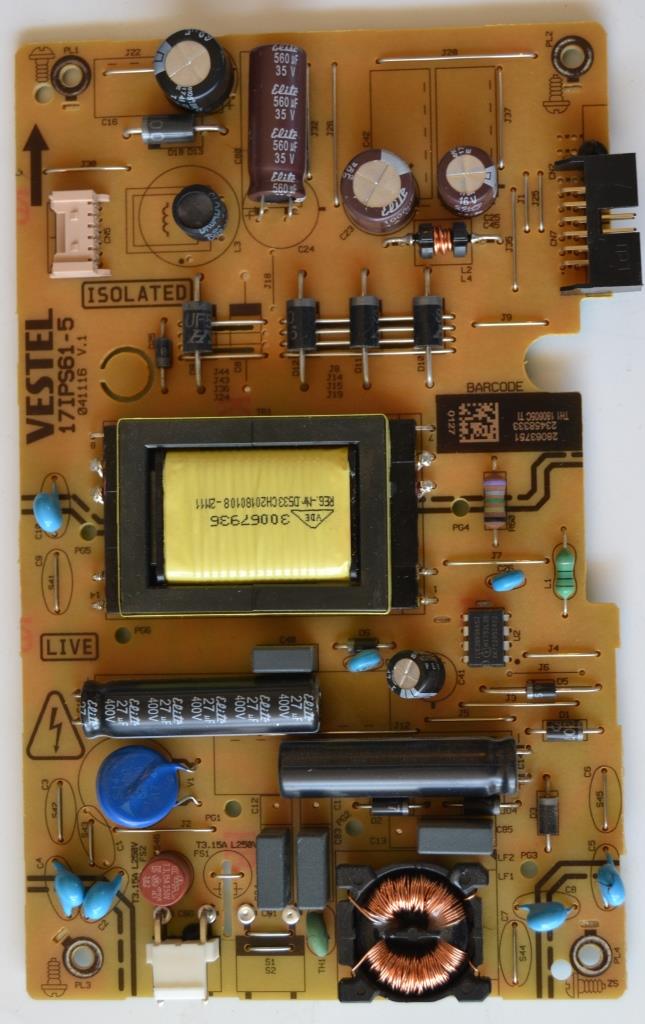 17IPS61-5/24INC/FIN POWER BOARD ,17IPS61-5,041116 V.1,28063751,23458333,TH1 180605C TI,