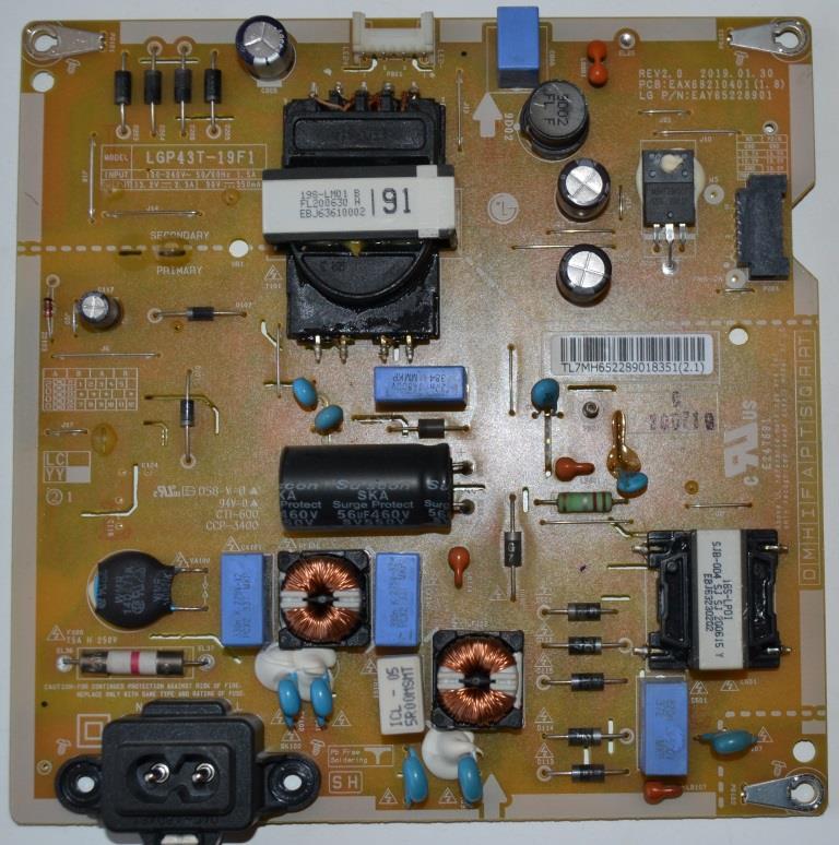 PB/LG/43LM6300 POWER BOARD ,EAX68210401(1.8),EAY65228901,LGP43T-19F1,for LG 43LM6300PLA 