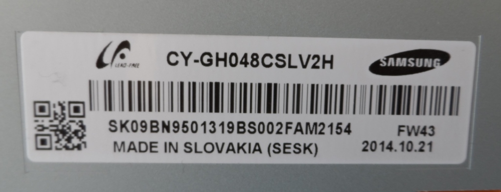 PAN/48INC/SAM LCD панел ,CY-GH048CSLV2H,BN95-01319B,