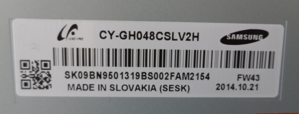 PAN/48INC/SAM LCD панел ,CY-GH048CSLV2H,BN95-01319B,