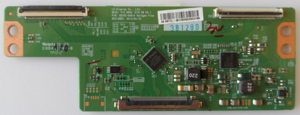 TCON/6870C0481A/LG/50LF5809 TCon BOARD, DESC V14 60Hz 1G1D SW V0.1, 6870C-0481A ,LG 47LB580V