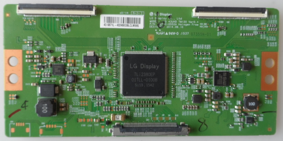 TCON/6870C0552A/HIT TCon BOARD, 6870C-0552A, V15 43UHD TM120 Ver0.4 ,