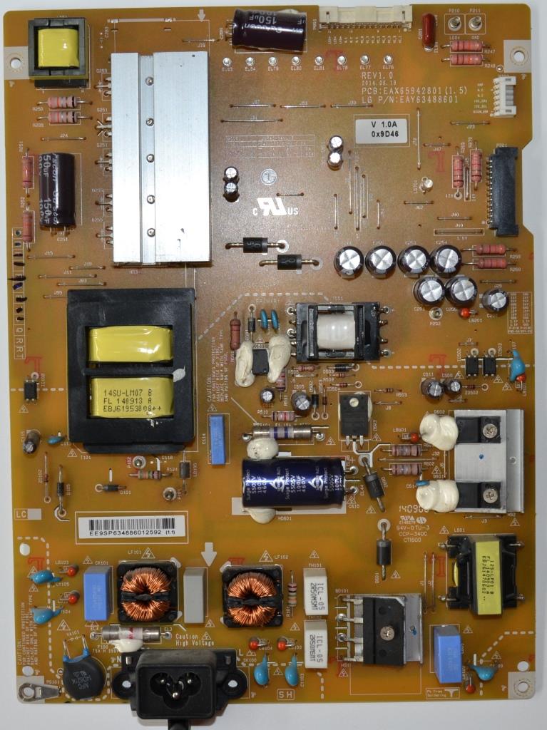 PB/LG/40UB800 POWER BOARD ,EAX659442801(1.0)EAY63488601,LGP40-14ULI8,