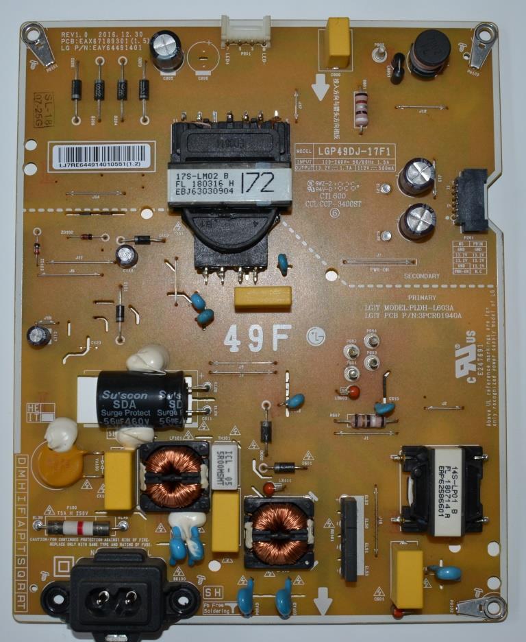 PB/LG/49LK5900 POWER BOARD ,LGP49DJ-17F1,EAX67189301(1.5),EAY644901401, 49LK5900PLA,,