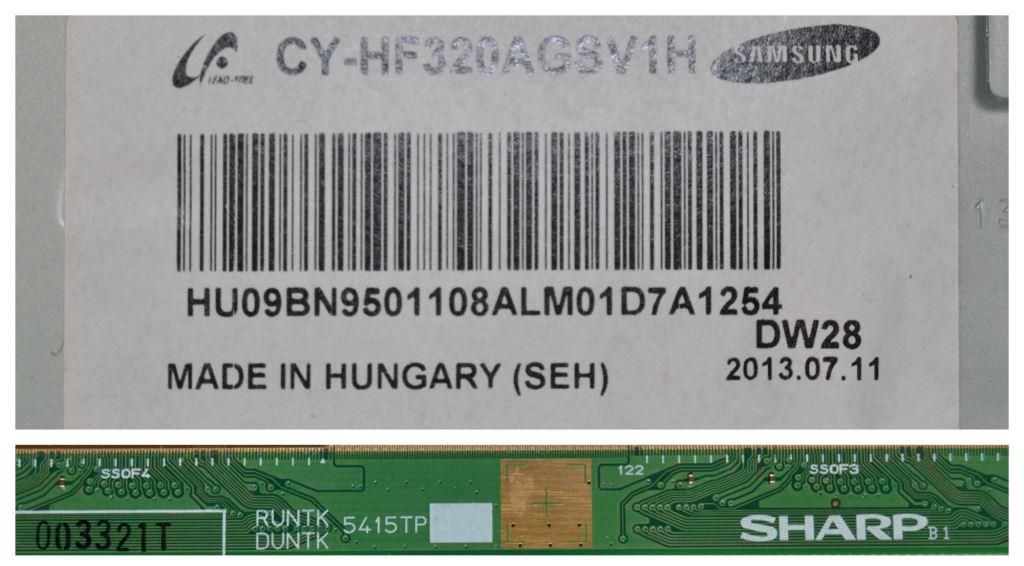 PAN/32INC/SAM/3 LCD панел , CY-HF320AGSV1H,RUNTK 5415TP DUNTK,