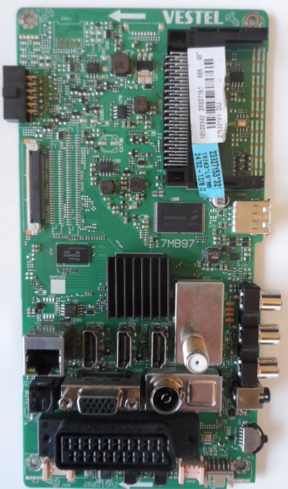 17MB97/49INC/SM/VES MAIN BOARD 17MB97  for 49inc DISPLAY 10102242 23327151 27532191 