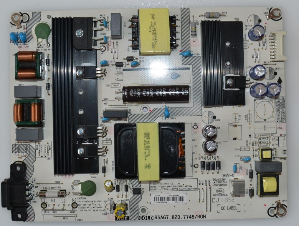 PB/RSAG7.820.7748/HISENSE POWER BOARD, RSAG7.820.7748/ROH,  for ,HISENSE H43AE6000