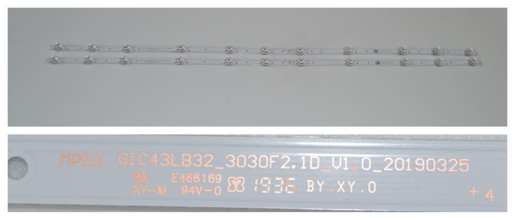 LB/43INC/TH/43UD6306 LED BACKLAIHT,MPEG GIC43LB32_3030F2.1D_20190325,2x11diod 805mm