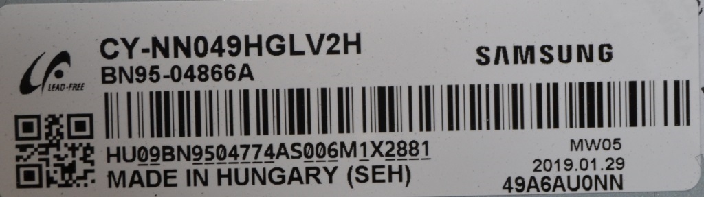 LB/49INC/SAM/49NU7179 LED BACKLAIHT ,AOT_49_NU7300_2X38_3030_d6f_2d1_19S2P,REV.V4 2018/01/10,