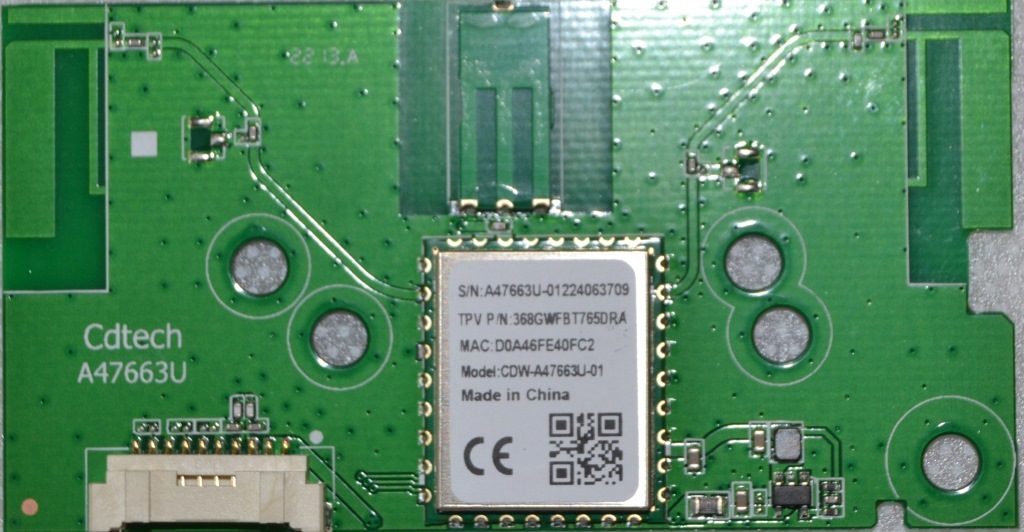 WI-FI/PH/43PUS8057 WI-FI MODULE ,Cdtec A47663U,368GWFBT765FRA,CDW-A47663U-01,368GWFBT761DRA,