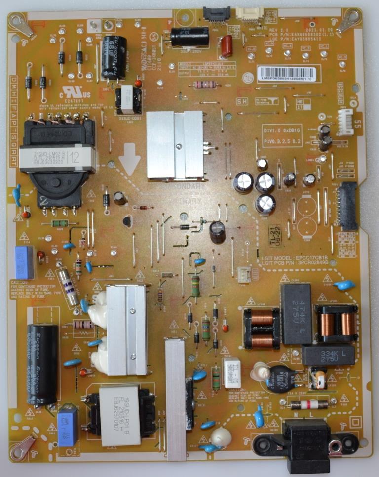 PB/LG/55NANO863 POWER BOARD ,EAX69508302(1.1)EAY65895412,LGP55-21UL6,for LG 55NANO863PA