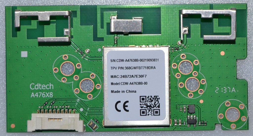 WI-FI/PH/43PUS7906 WI-FI MODULE ,Cdtec A476X8,368GWFBT718DRA,CDW-A47638B-00,