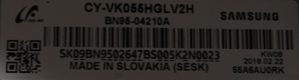 LB/55INC/SAM/55MU6502 LED BACKLAIHT ,BN96-39595A,69-39596A,V6ER_550SMA_LED66_R2,BN61-13688A,CY-VK055HGLV2H,