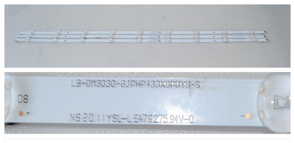 LB/43INC/PH/43PFS9855 LED BACKLAIHT  ,LB-DM3030-GJPHP433X9PBY9-S,3x9 diod 840 mm