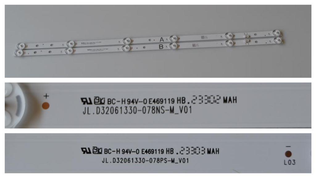 LB/32INC/VES/8 LED BACKLAIHT ,JL.D32061330-078PS-M_V01,JL.D32061330-078NS-M_V01,2x6 diod 550mm,