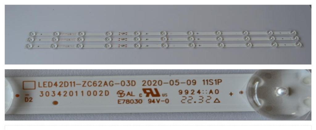 LB/43INC/SHARP/43FN6EA LED BACKLAIHT  ,LED42D11-ZC62AG-03D, 2020-05-09, 30342011002D,3x11 diod 815mm 