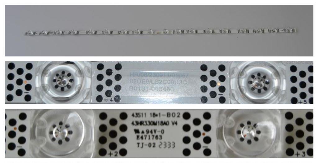 LB/43INC/TCL/1 LED BACKLAIHT ,HR/06/230911/01057,02UE9/LS2C09U3C,B0101-000480,43S11 18*1-B02,43HR330M18A0 V4,1x18 diod 810 mm