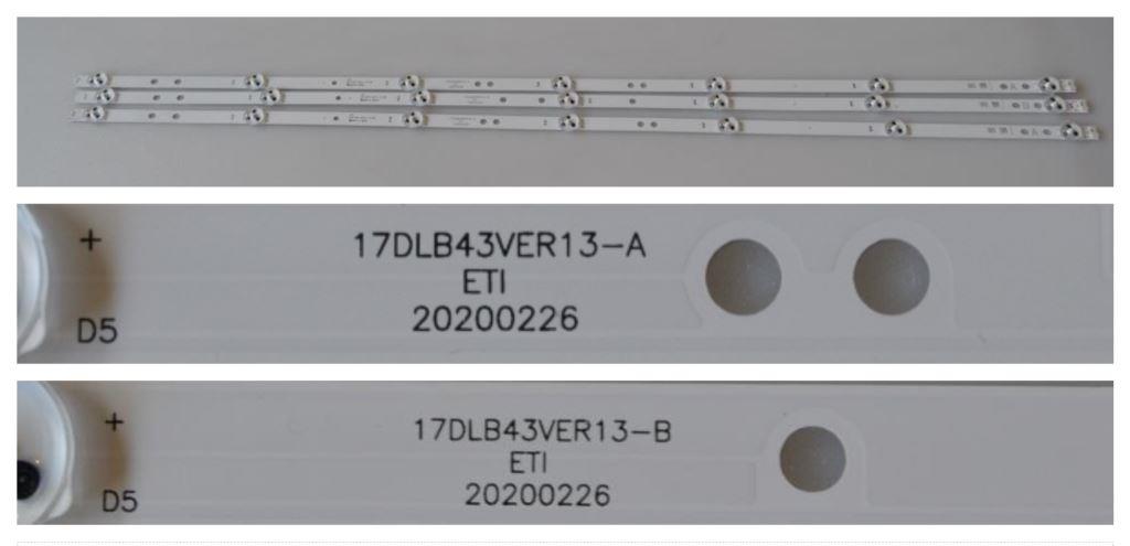 LB/43INC/VES/TFK LED BACKLAIHT  ,17DLB43VER13-A,17DLB43VER13-B, 3x7 diod 800mm