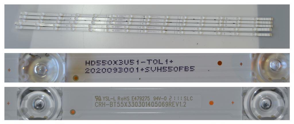 LB/55INC/HIS/5 LED BACKLAIHT,HD550X3U51-T0L1+202293001+SVH550FB5,CRH-BT55X330301405069REV1.2,5x14 diod 1080 mm