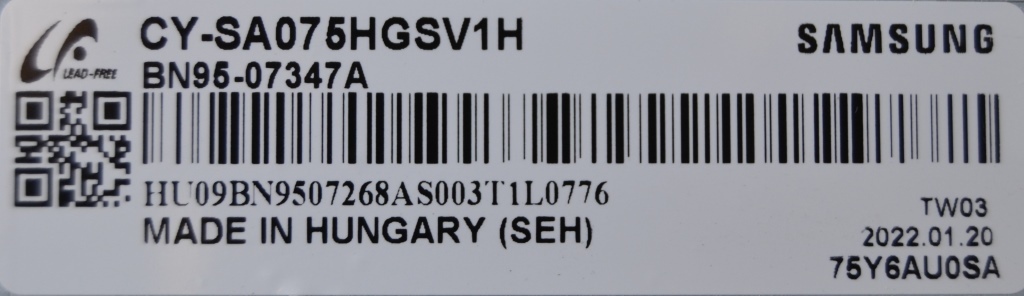 LB/75INC/SAM/75AU9072U LED BACKLAIHT ,CY-SA075HGSV1H,BN96-52594A,LGP BN61-17760A,