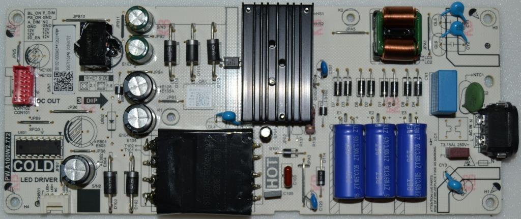 PB/TCL/55P6K POWER BOARD, PW.A100W2.772,30102-000043**13631*PW*, for TCL55P6K