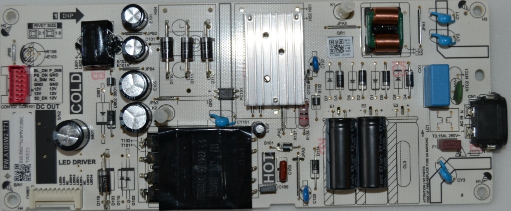 PB/TCL/58P635 POWER BOARD, PW.A100W2.771, for TCL 58P635