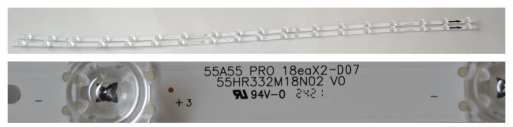 LB/55INC/XIAOMI LED BACKLAIHT  ,55A55 PRO 18eaX2-D07,55HR332M118N02 V0,2x18 diod,1075mm,