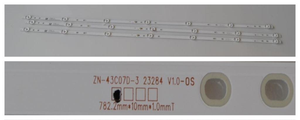 LB/43INC/NEO/43SJ24SM LED BACKLAIHT  ,ZN-43C07D-3 V1.0-QS, C710443S100011,3x7 diod 782 mm 