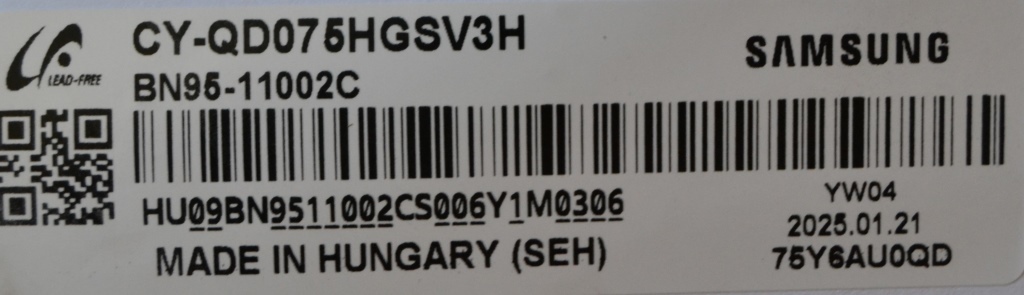 LB/75INC/SAM/75Q60DAU LED BACKLAIHT ,CY-QD075HGSV3H,BN96-54494A,LGP BN61-17770A,