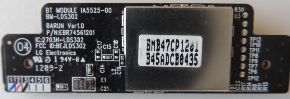 BT/LG/IA5525-00 BLUETOOTH  MODULE ,IA5525-00, EBR74561201 ,