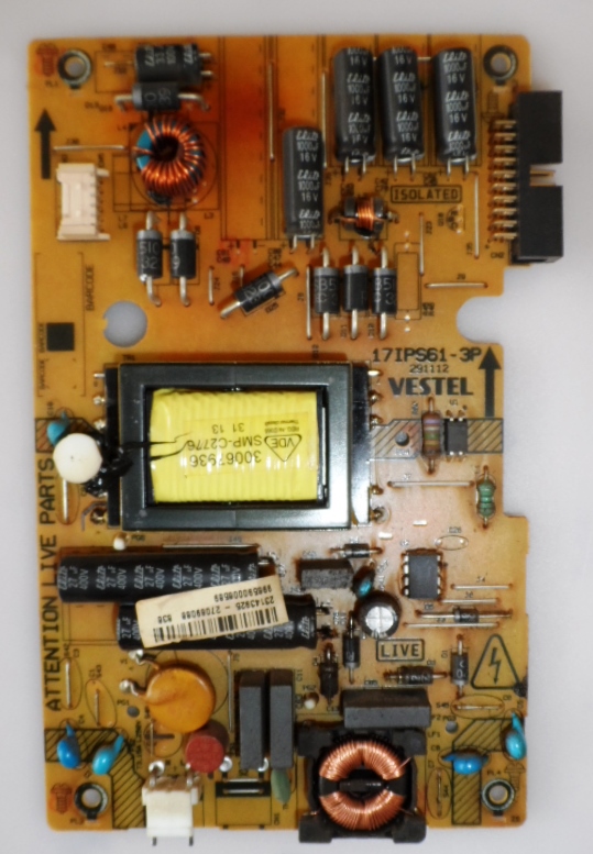 17IPS61-3P/24INC/24PFL2908 POWER BOARD ,17IPS61-3P, 291112,