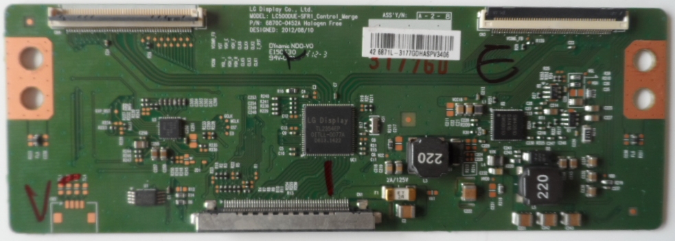 TCON/6870C0452A/LG TCon BOARD ,6870C-0452A, LC500DUE-SFR1_Control_Merge