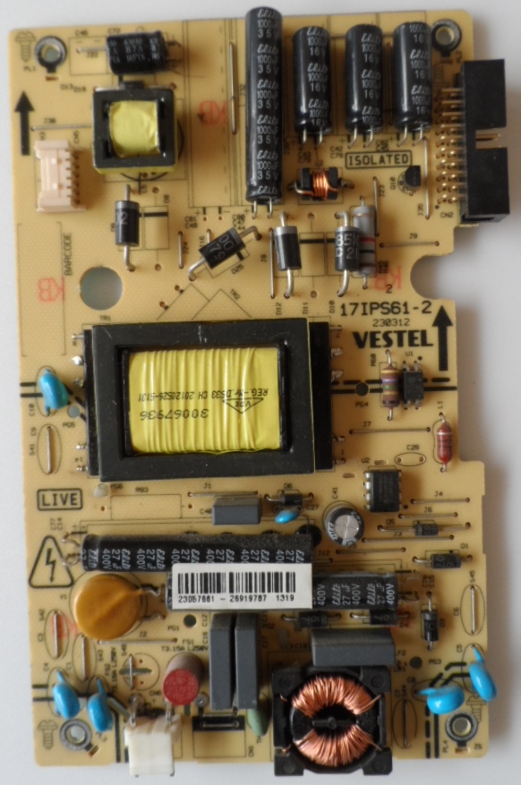 17IPS61-2/22INC/FINLUX POWER BOARD ,17IPS61-2,230312,23057661,2619787,