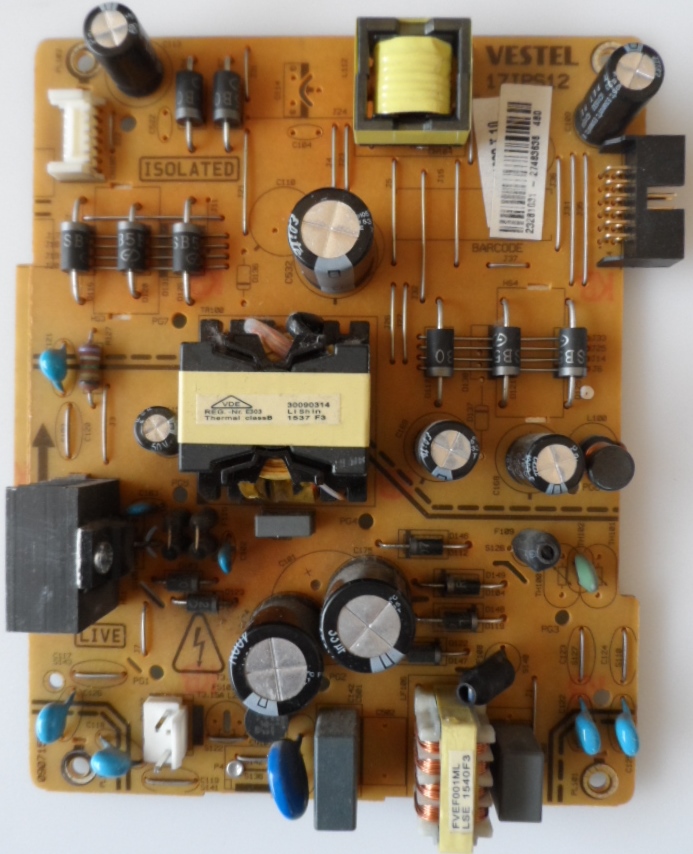 17IPS12/43INC/VES/TFK3 POWER BOARD, 17IPS12, for 43 inc DISPLAY,23281031,27463636,090715R3,