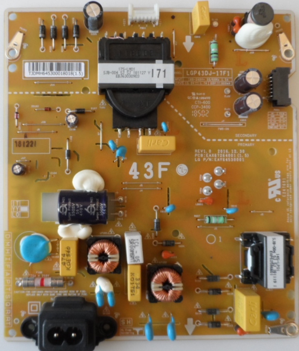 PB/LG/43LK5900 POWER BOARD ,LGP43DJ-17F1,EAX67264001(1.5),EAY64530001, for ,LG 43LK5900PLA