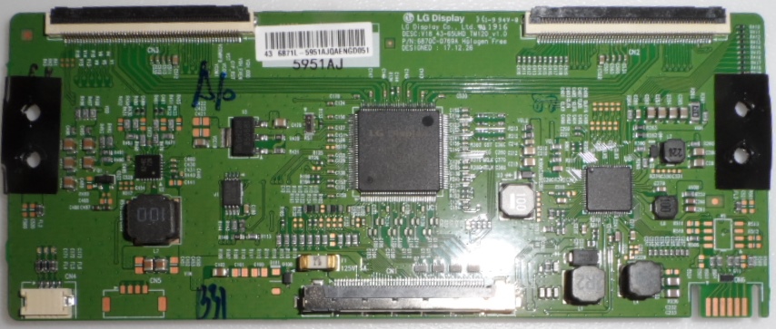 TCON/6870C0769/PH/43PUS6504 TCon BOARD, DESC:V18 43-65UHD_TM120_v1.0, 6870C-0769A,