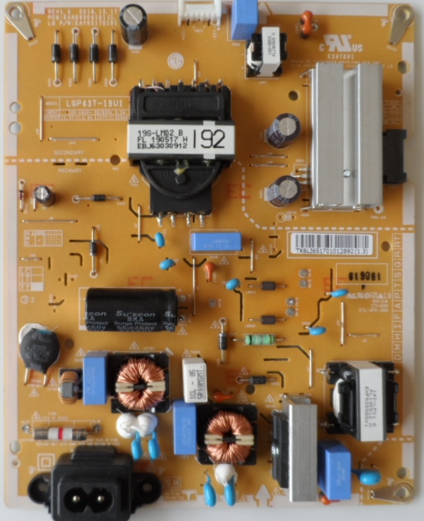 PB/LG/43UM7450PLA  POWER BOARD ,EAX68304101(1.7),EAY65170101,LGP43T-19U1,