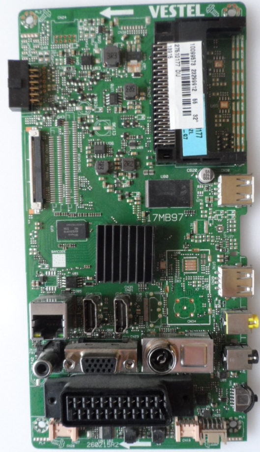 17MB97/32INC/JVC/32V750 MAIN BOARD ,17MB97,  for 32 inc DISPLAY,10099573,23299912,27510177,260215R2