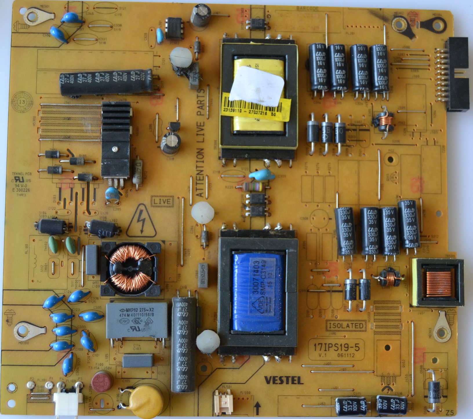 17IPS19-5/32INC/NEO/32165 POWER BOARD ,17IPS19-5,V.1 061112 for 32inc DISPLAY ,23139110,27037216,