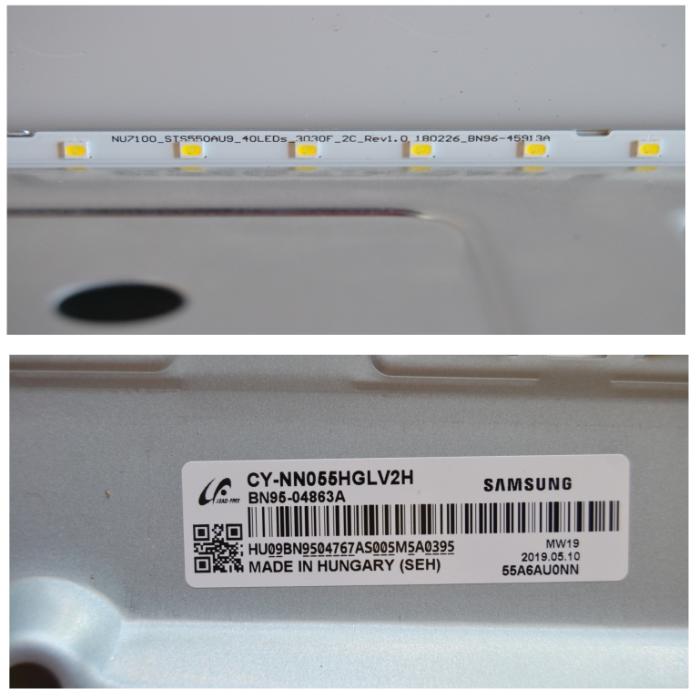 LB/55INC/SAM/55RU7170 LED BACKLAIHT,NU7100_STS550AU9_40LEDs_3030F_2C_Rev1.0_180226_BN96-45913A,