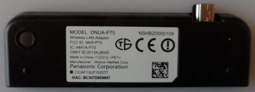 WI-FI/PAN/55AS640 WI-FI MODULE ,DNUA-P75,N5HBZ000109, 