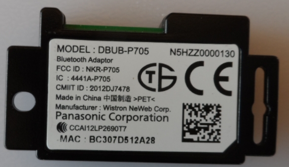 BT/PAN/55AS640 BLUETOOTH  MODULE ,DBUB-P705,N5HZ0000130, for ,PANASONIC,