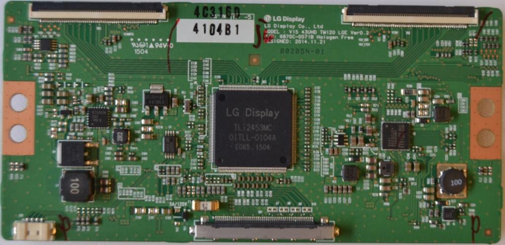 TCON/6870C0571B/LG/43UF671 TCon BOARD, 6870C-0571A, V15 43UHD TM120 LGE Ver0.2 ,