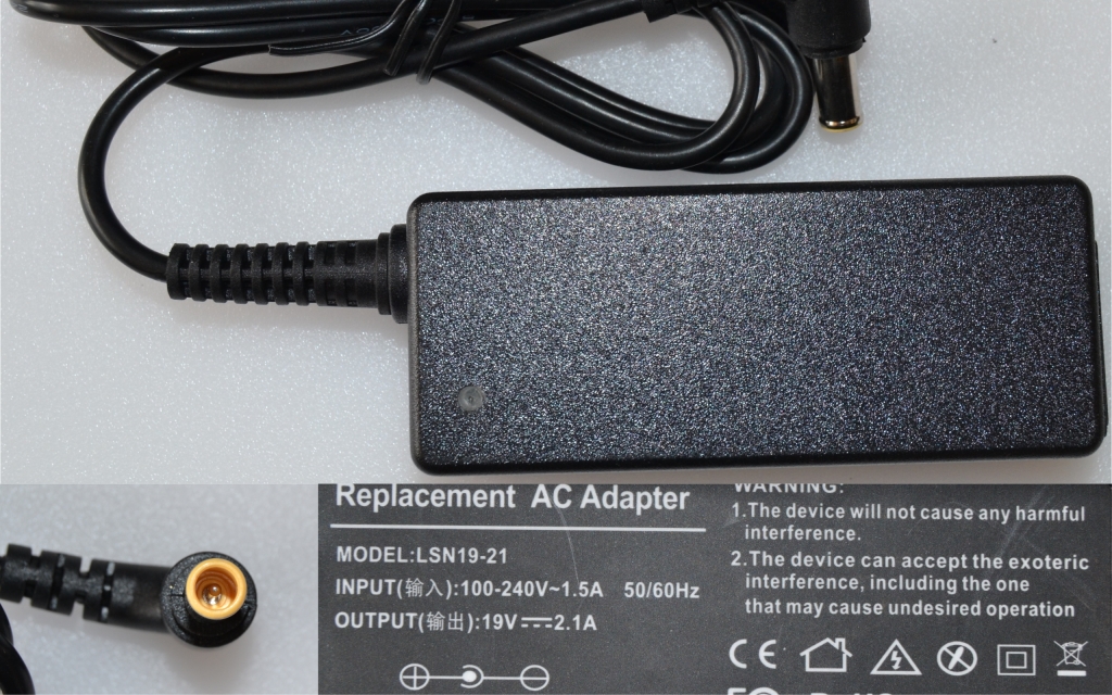 ADAP/LG/19V/2.1A/ALT ADAPTER ,model LSN19-21 INPUT110-240V 50-60HZ 1.3A OUTPUT 19V 2.1A,6.5x4.4,