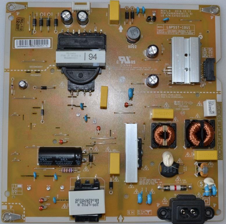 PB/LG/55UM7400 POWER BOARD ,LGP55TJ-19U1,EAX6828430101(1.6), EAY65149301,LG 55UK6200PLA