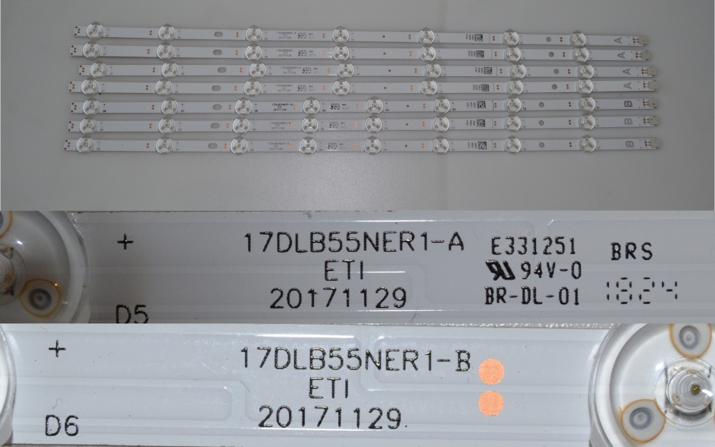 LB/55INC/VES/FINLUX/3 LED BACKLAIHT ,17DLB55NER1-A,17DLB55NER1-B,30099090,30099091,